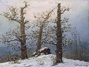 Caspar David Friedrich Dolmen in snow painting